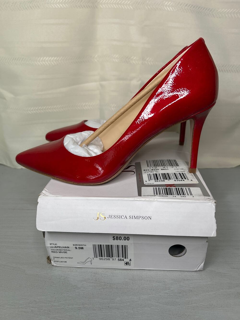 JS Jessica Simpson Apelhan Pointed Toe Stiletto Heel Pumps Red Womens Size 9.5